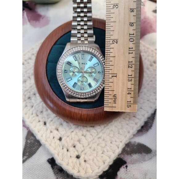 Timex Kaia Ladies Watch Blue Dial Crystal Bezel TW2V79600 Stainless Steel - Picture 6 of 7